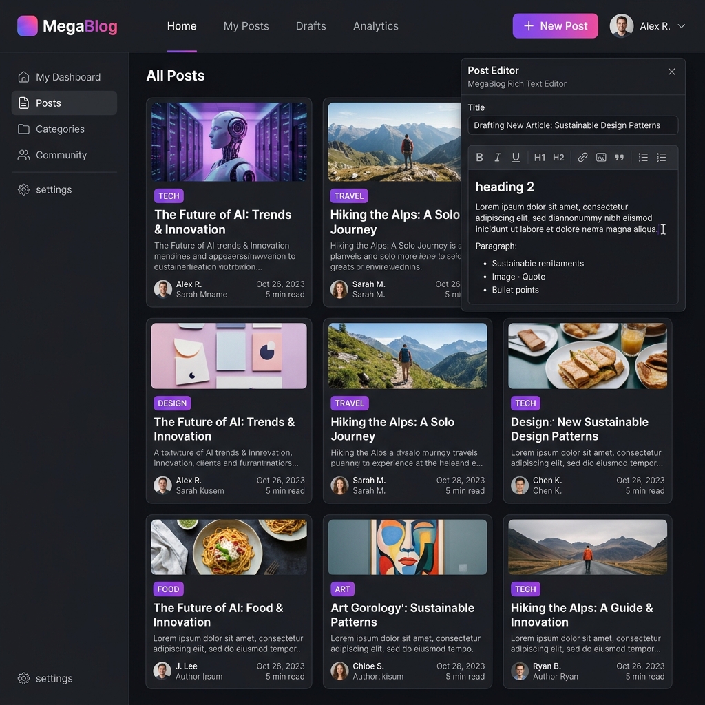 MegaBlog · Blog Platform