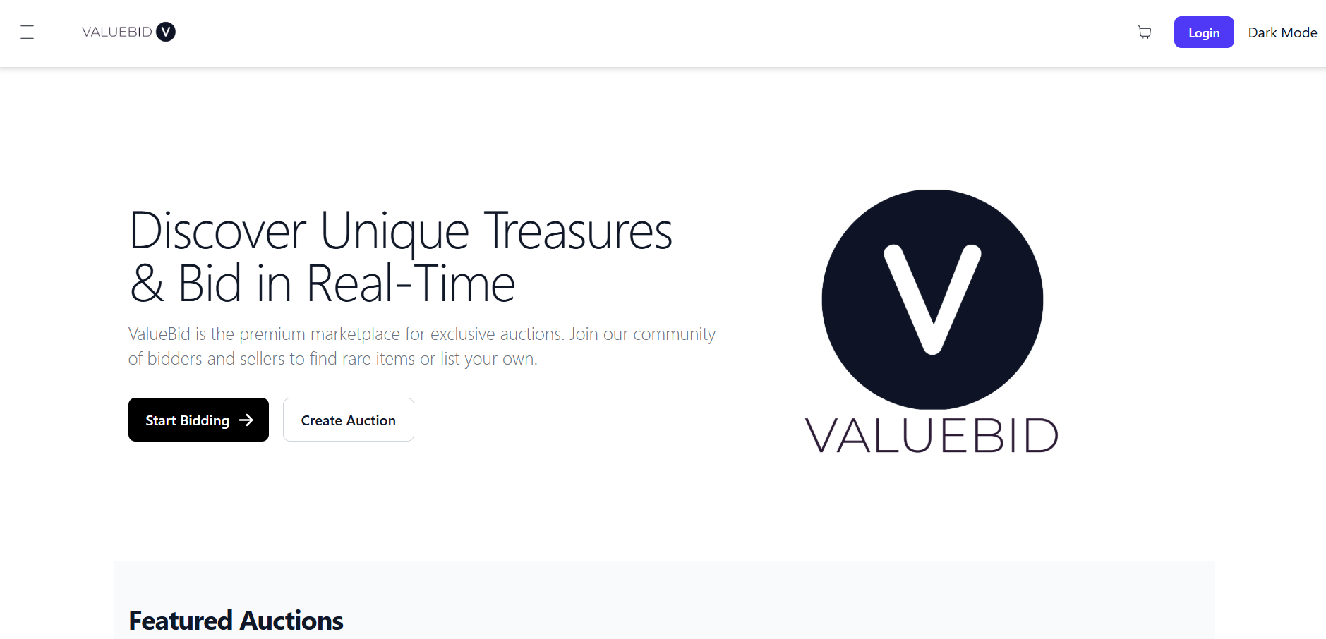 Value Bid · Real-time Auction Platform